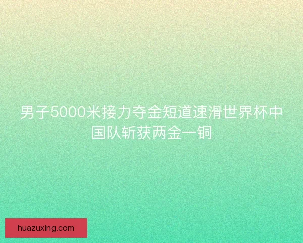 男子5000米接力夺金短道速滑世界杯中国队斩获两金一铜