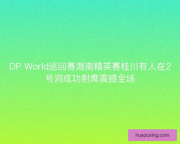 DP World巡回赛海南精英赛桂川有人在2号洞成功射鹰震撼全场