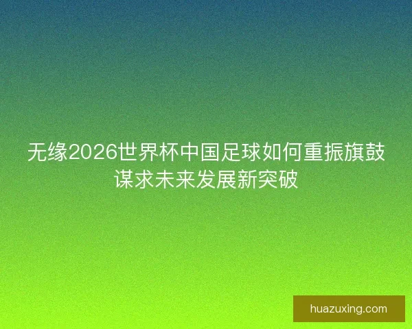 无缘2026世界杯中国足球如何重振旗鼓谋求未来发展新突破